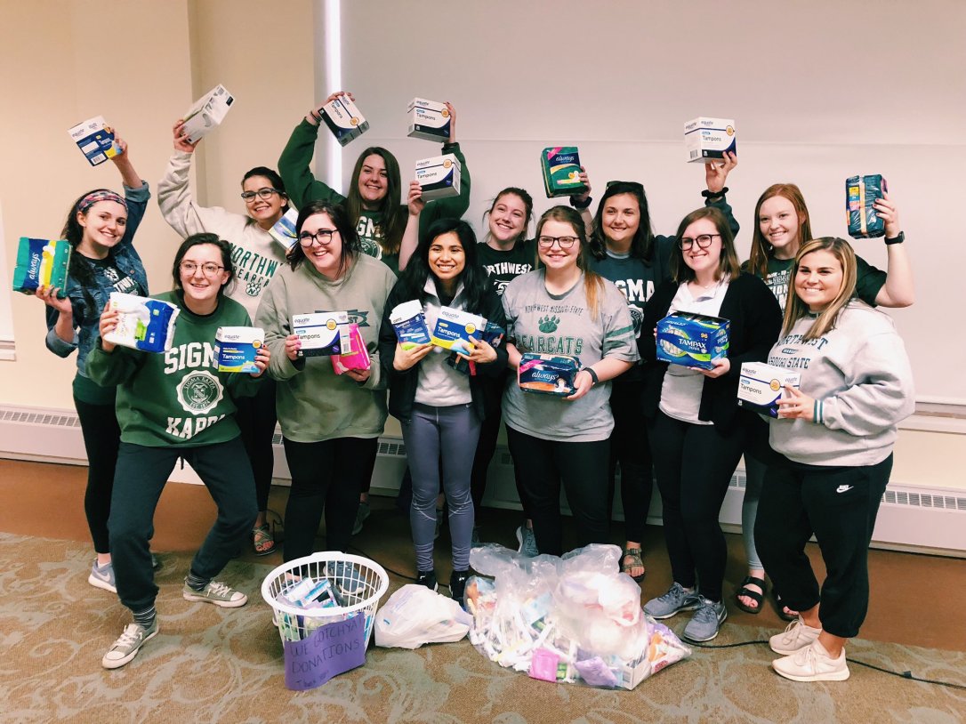 Sigma Kappa tampon drive at Northwest Missouri State University