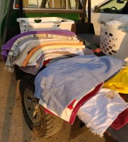 A load of fabric from a flea market