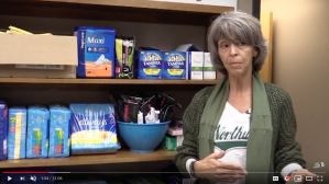 Channel 8 News, NWMSU, covers distribution of tampons on campus.