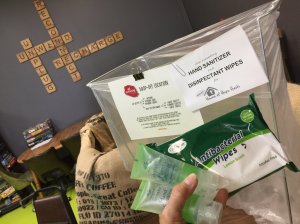 Collection bin for hand sanitizer