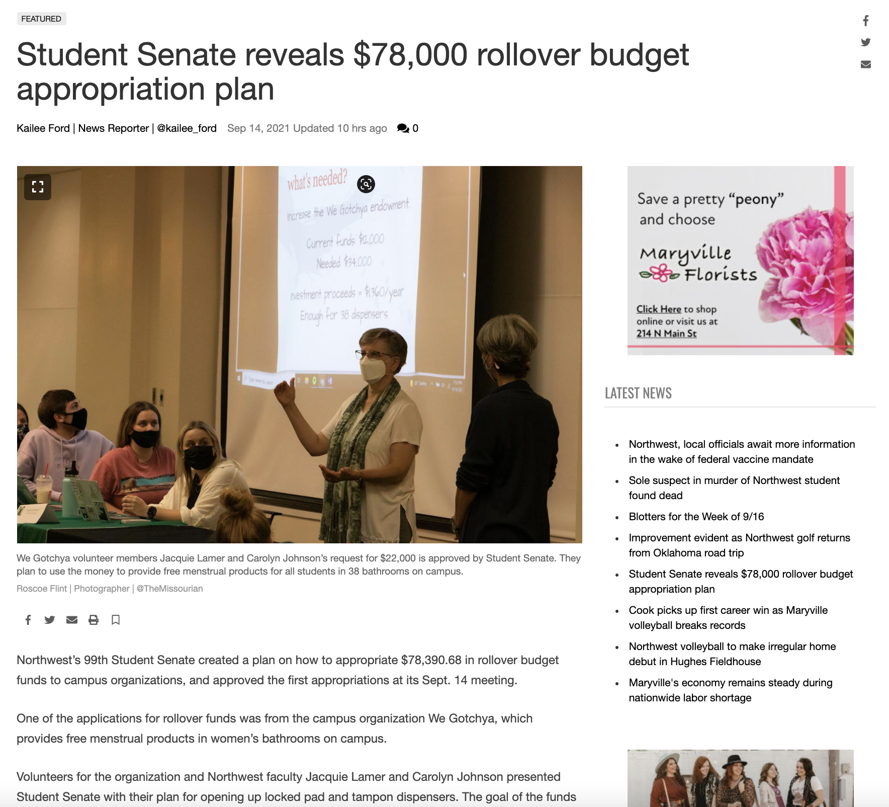 student senate news